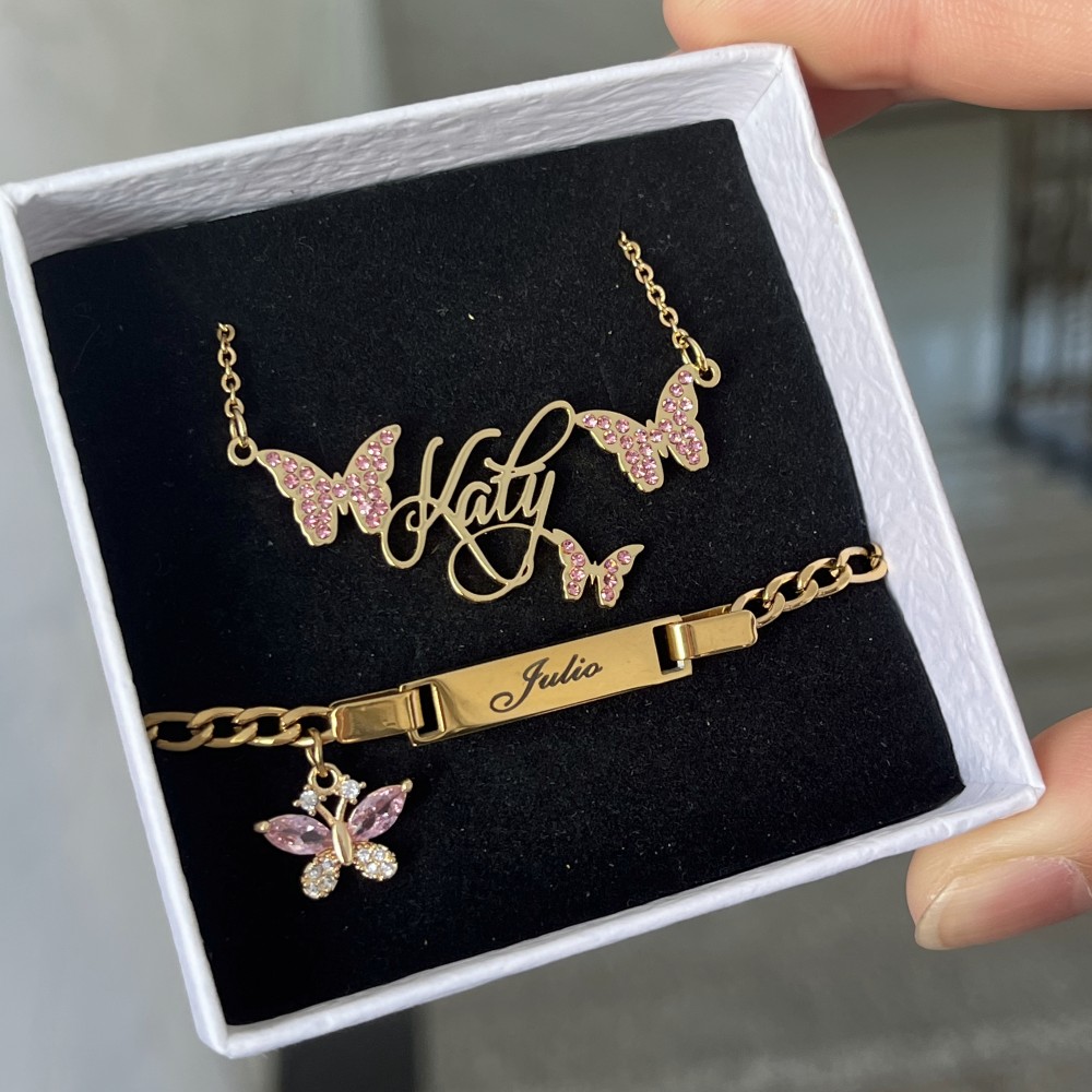 Women Fashion Names - DUOYING Custom Pink Butterfly Set Personlized