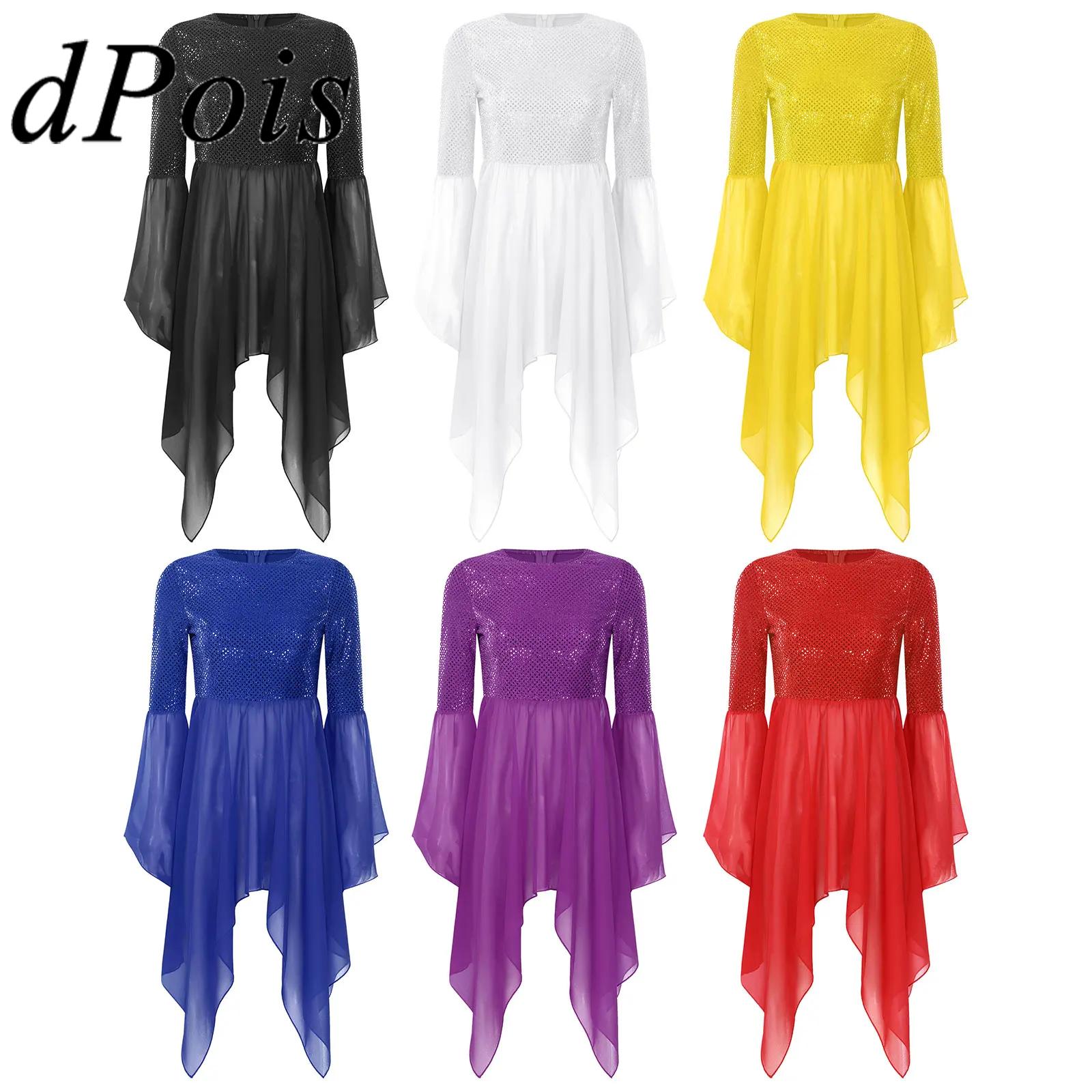 Wrap Blouse Chiffon - Women Chiffon Liturgical Worship Dress Praise