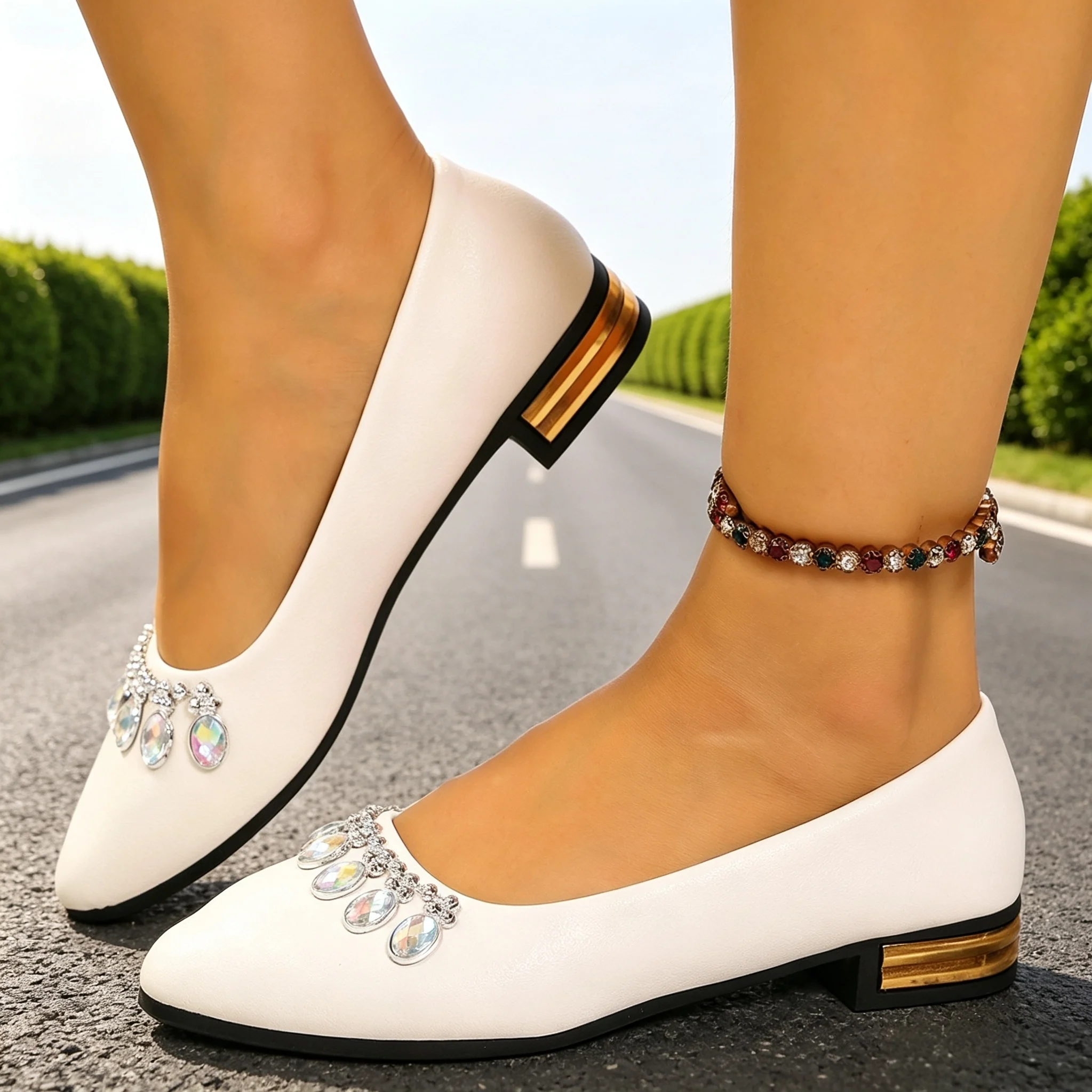 Women'S Fashion Loafers - Women Flats Pointed Toe Ballet Shoes