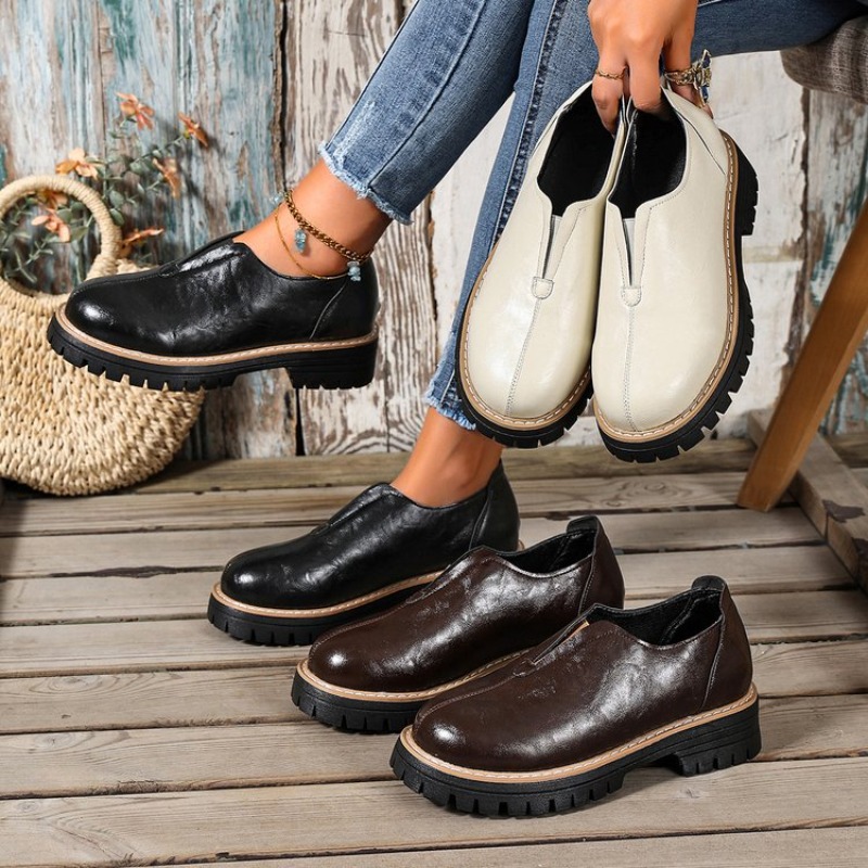 Women'S Fashion Loafers - Retro British Style Women's Shoes Spring