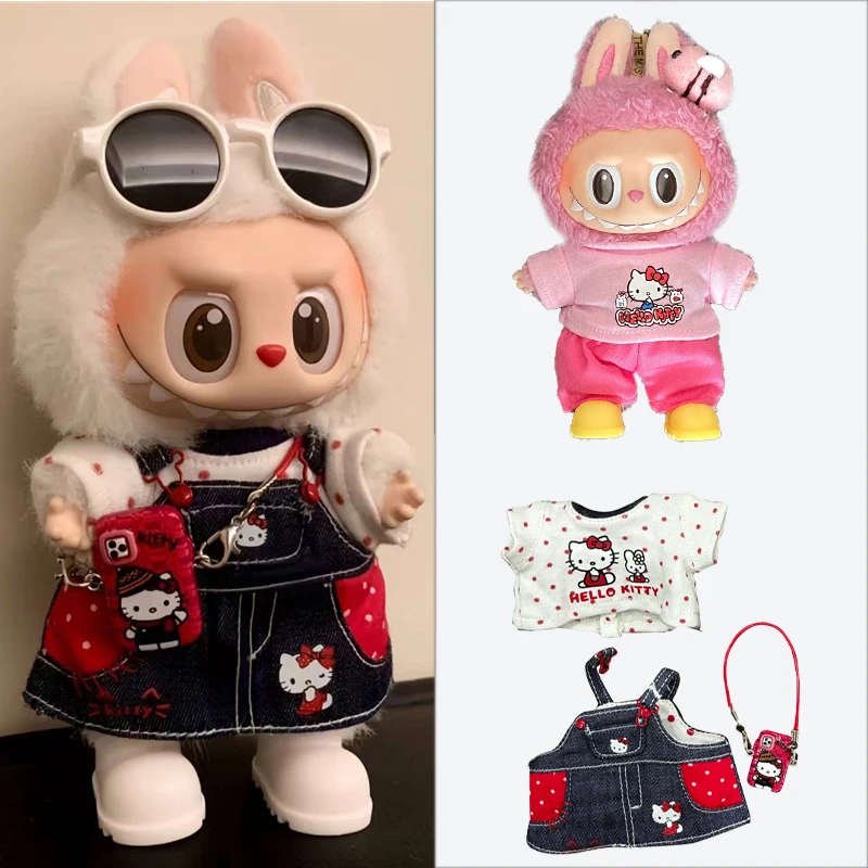 Belted Shirt Dress - 15 17cm For Labubu Doll Polka