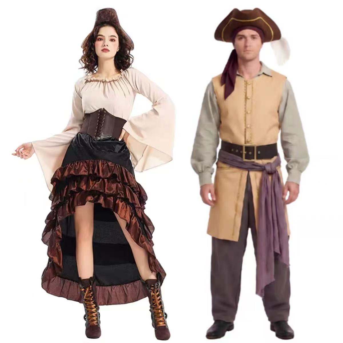 Belted Shirt Dress - Movie Backrooms Captain Clark Pirate Cosplay