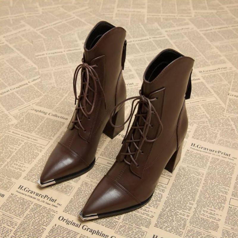 Women Fashion Trend 2025 - Women's Ankle Boots Fashion Pointed Toe