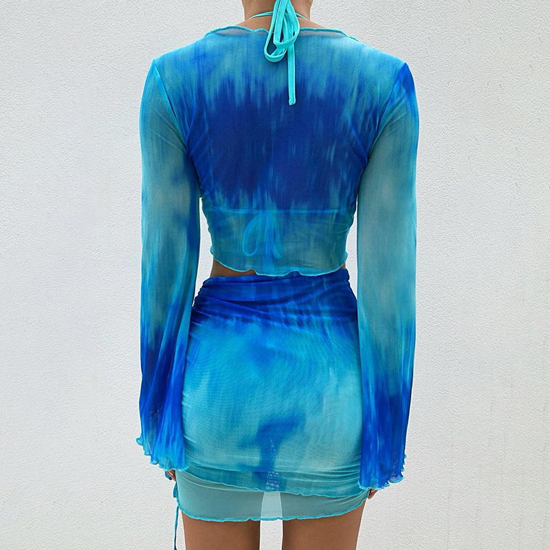 Nsangu Sexy Two Piece Set Blue - Tie Dye Two Piece 评论和价格