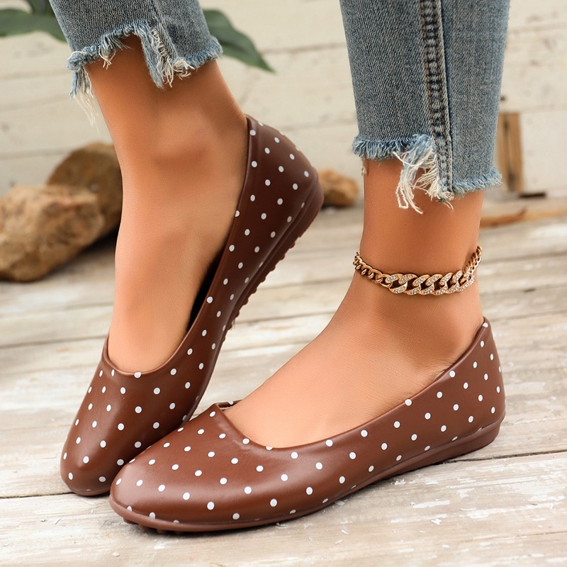 Ladies White Polka Dot Flats R - Women'S Fashion Loafers 评论和价格