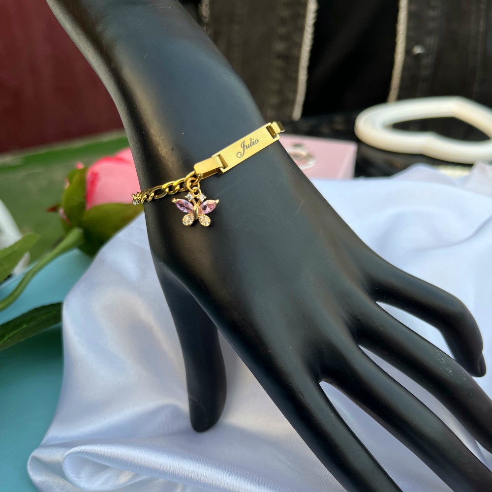 DUOYING Custom Pink Butterfly  - Women Fashion Names 评论和价格