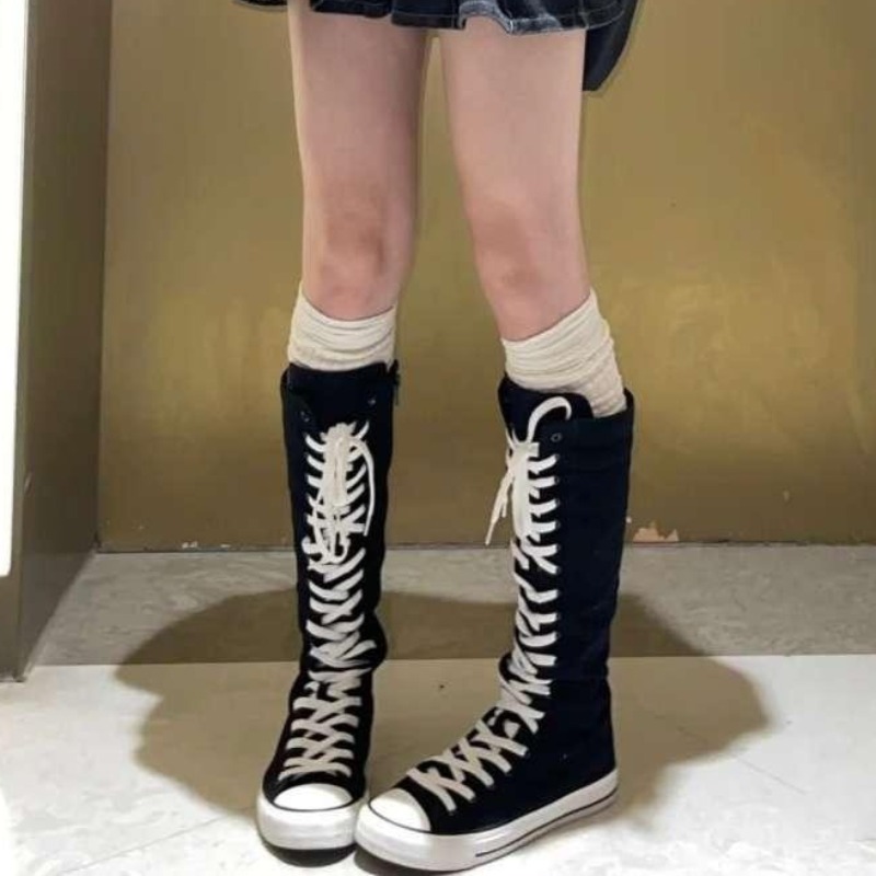 2025 New High Top Canvas Shoes - Women'S Fashion Boots 2025 评论和价格
