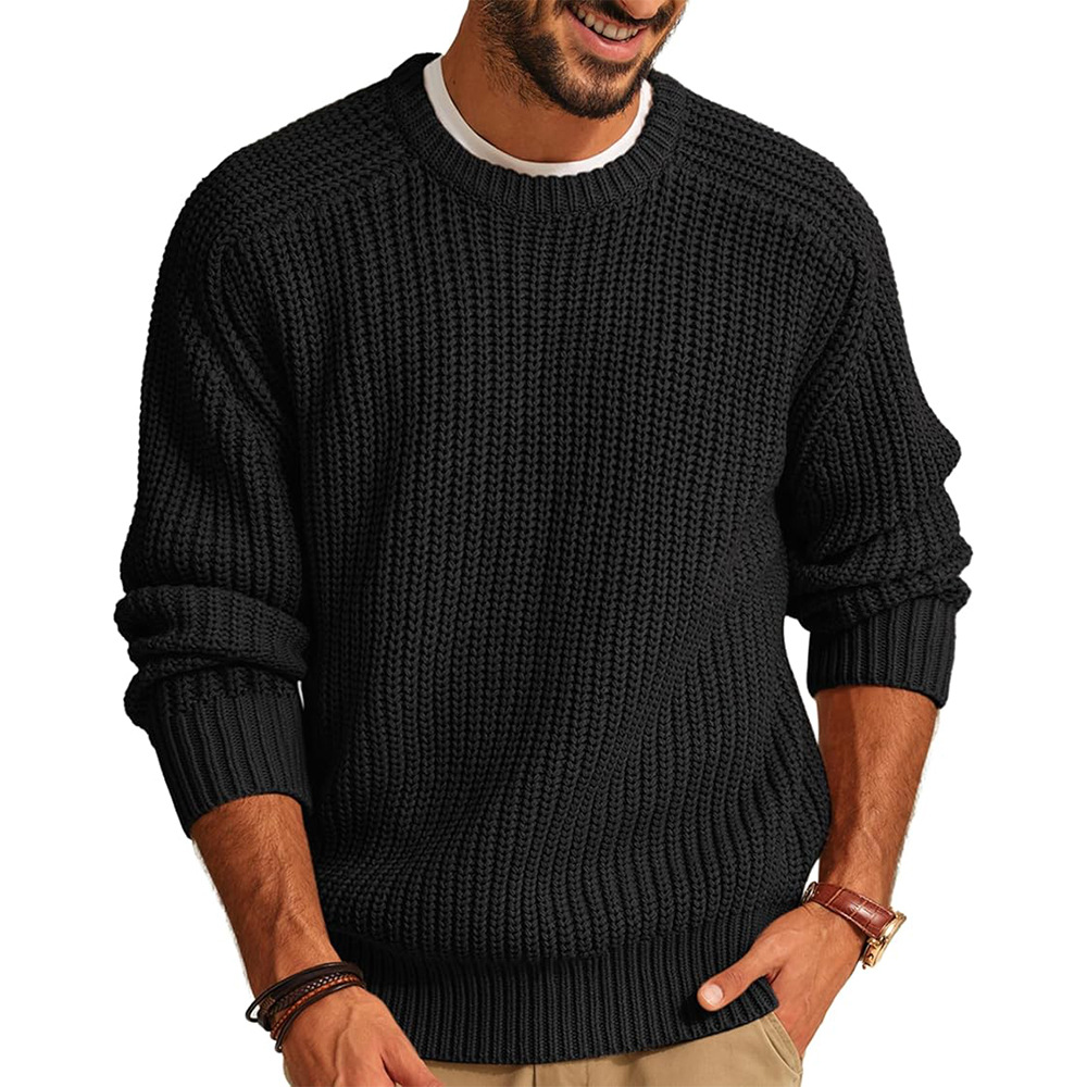 Men’s Knitted Sweater Casual C - Ribbed Knit Sweater 评论和价格