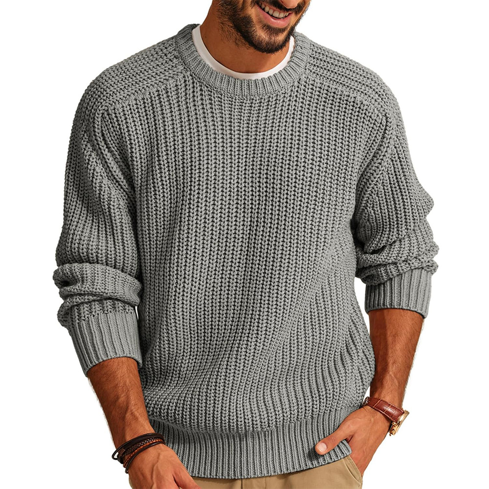 Men’s Knitted Sweater Casual C - Ribbed Knit Sweater 评论和价格