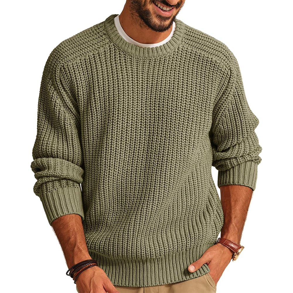 Men’s Knitted Sweater Casual C - Ribbed Knit Sweater 评论和价格