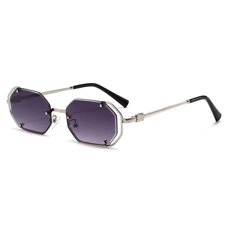 Polygonal metal sunglasses ret - Women Fashion Pose 评论和价格