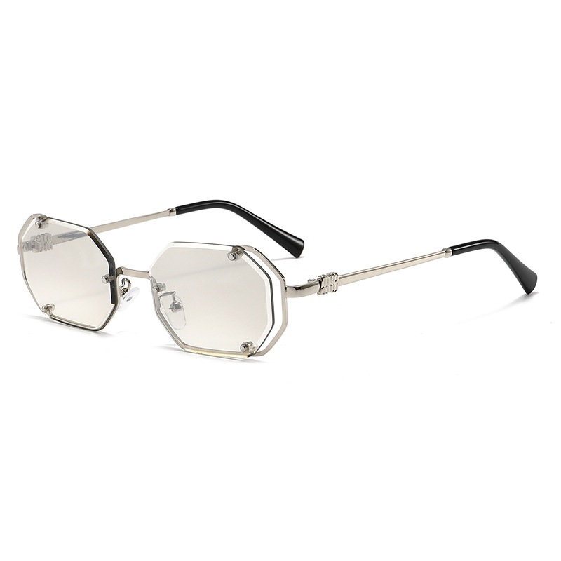 Polygonal metal sunglasses ret - Women Fashion Pose 评论和价格