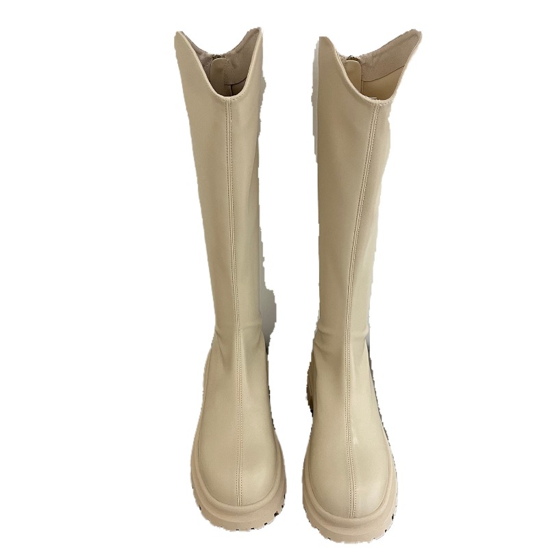 Retro Bare Colored Boots Women - Women'S Fashion Knee High Boots 评论和价格