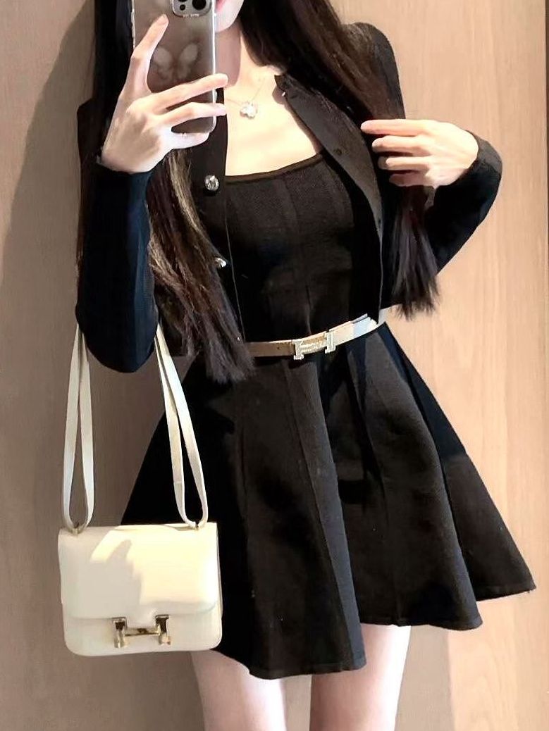  Autumn Winter Knitted Wrap Dr - Belted Shirt Dress 评论和价格