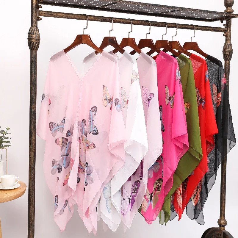 Women Sun Protection Shawl for - Wrap Blouse Chiffon 评论和价格