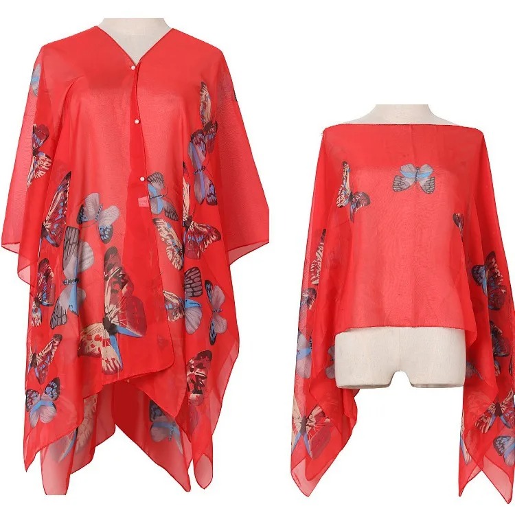 Women Sun Protection Shawl for - Wrap Blouse Chiffon 评论和价格