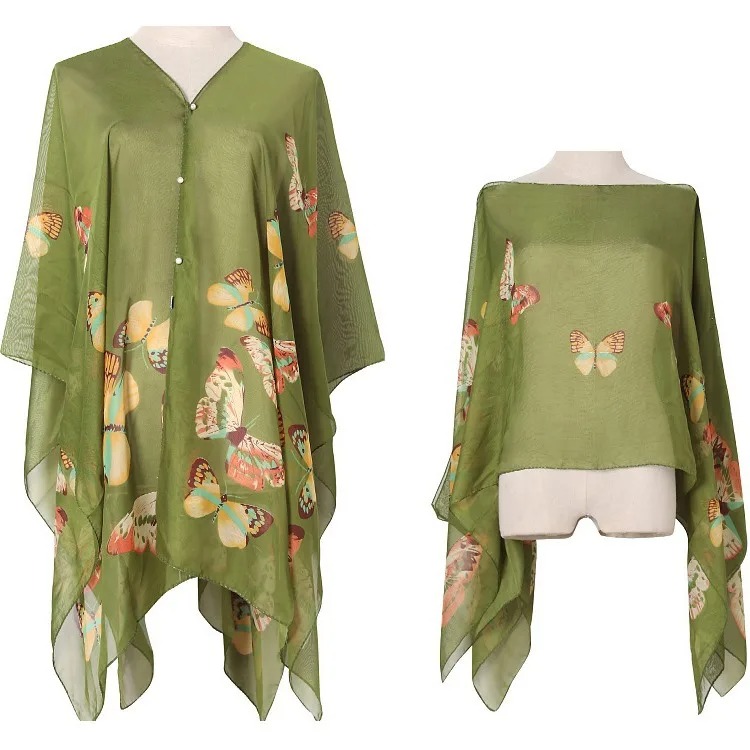 Women Sun Protection Shawl for - Wrap Blouse Chiffon 评论和价格