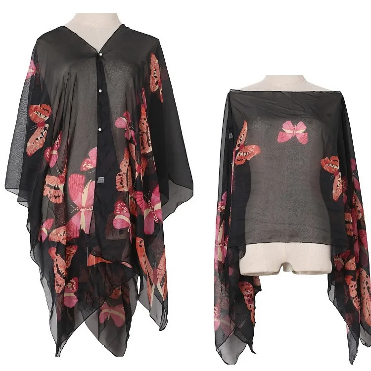 Women Sun Protection Shawl for - Wrap Blouse Chiffon 评论和价格