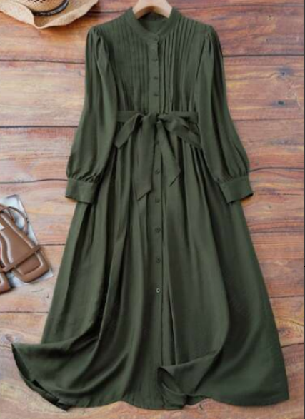 Plus size women's army green p - Belted Shirt Dress 评论和价格