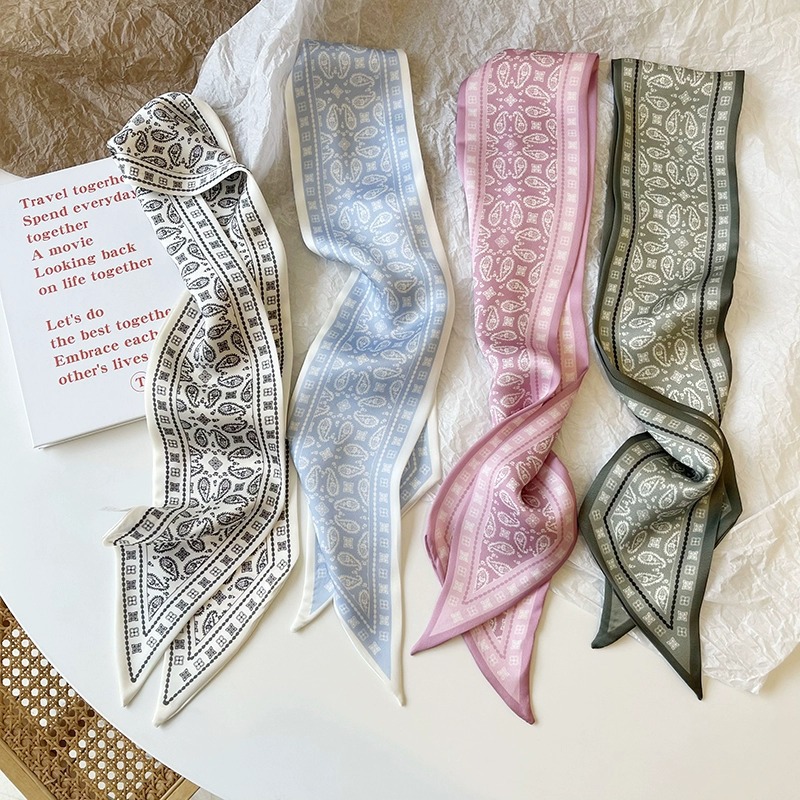 Set Series Silk Satin Scarf Wo - Women Fashion Necktie 评论和价格