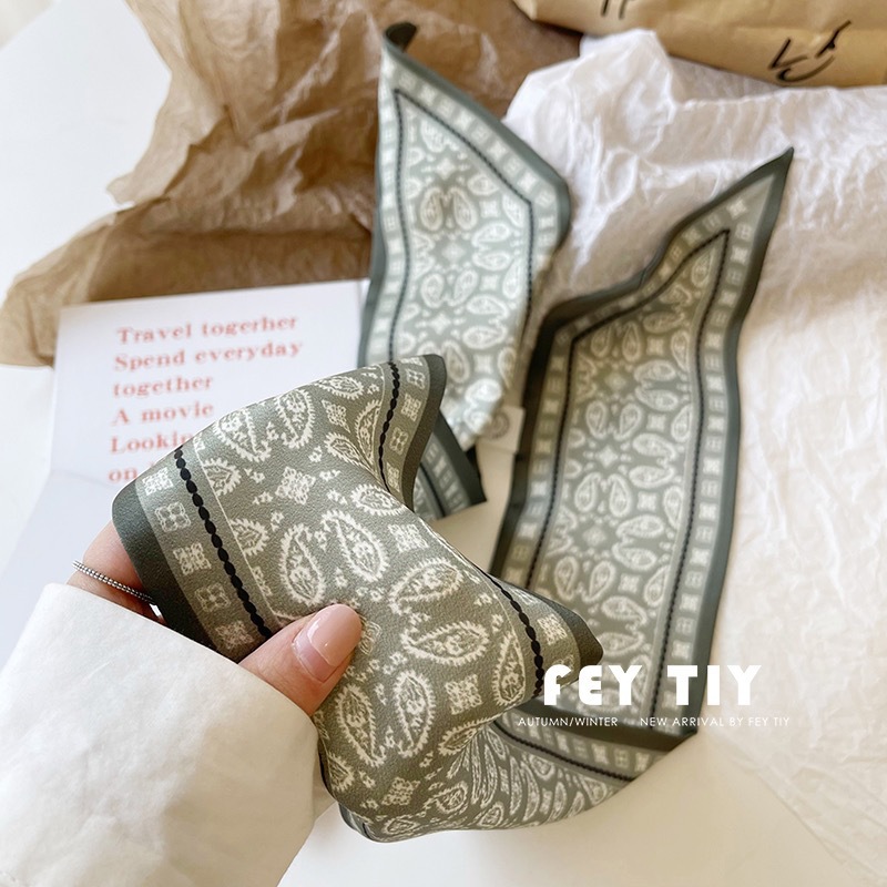 Set Series Silk Satin Scarf Wo - Women Fashion Necktie 评论和价格