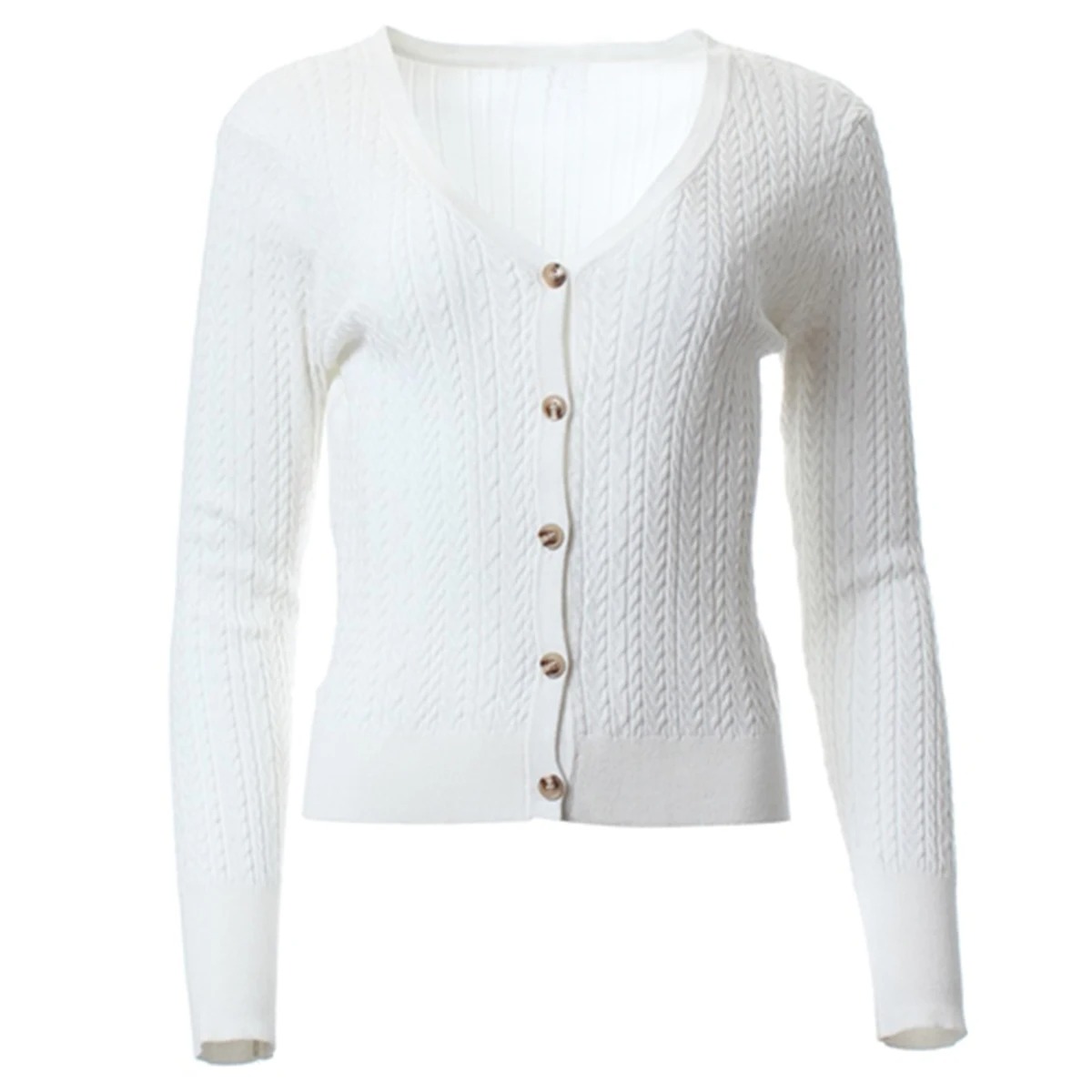 Plus Size Women's Button Down  - Ribbed Knit Sweater 评论和价格