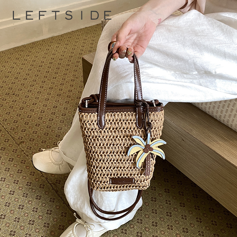 Women Mini Straw Woven Bucket  - Women'S Fashion Trends 2026 Spring Summer 评论和价格