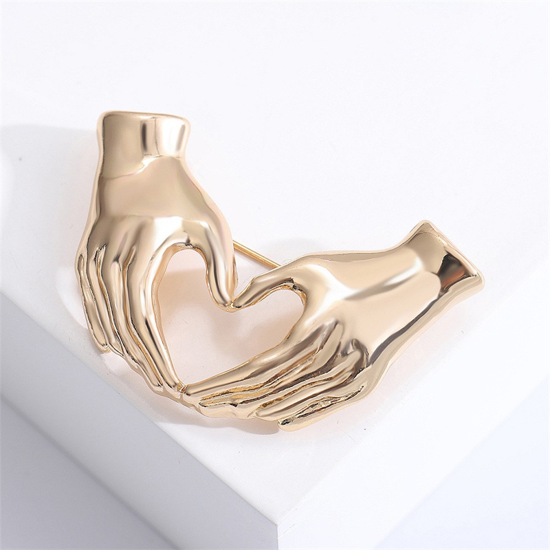 XIALUOKE Hand Pose Heart Brooc - Women Fashion Pose 评论和价格