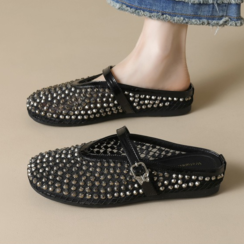 Mesh Rhinestone Brand Slippers - Women'S Fashion Sandals 评论和价格