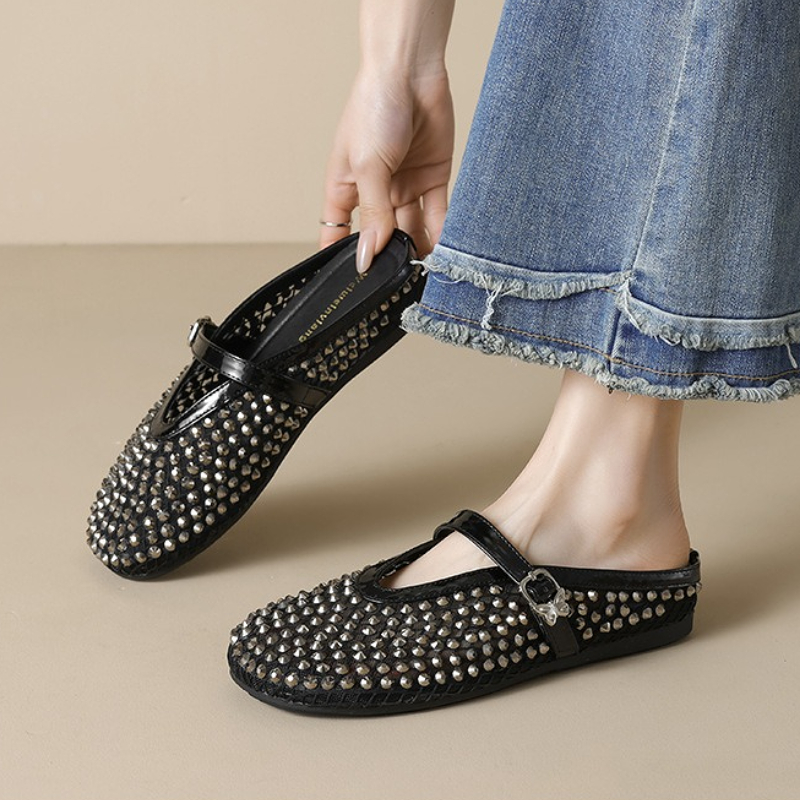 Mesh Rhinestone Brand Slippers - Women'S Fashion Sandals 评论和价格