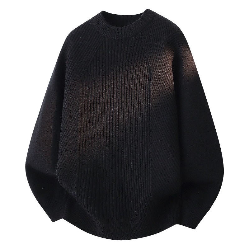Women Crew Neck Diagonal Rib K - Ribbed Knit Sweater 评论和价格