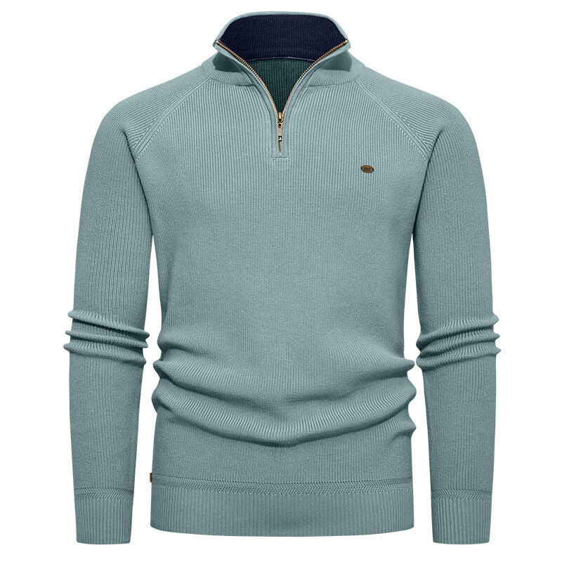 Men's Light Blue Ribbed Knit H - Ribbed Knit Sweater 评论和价格