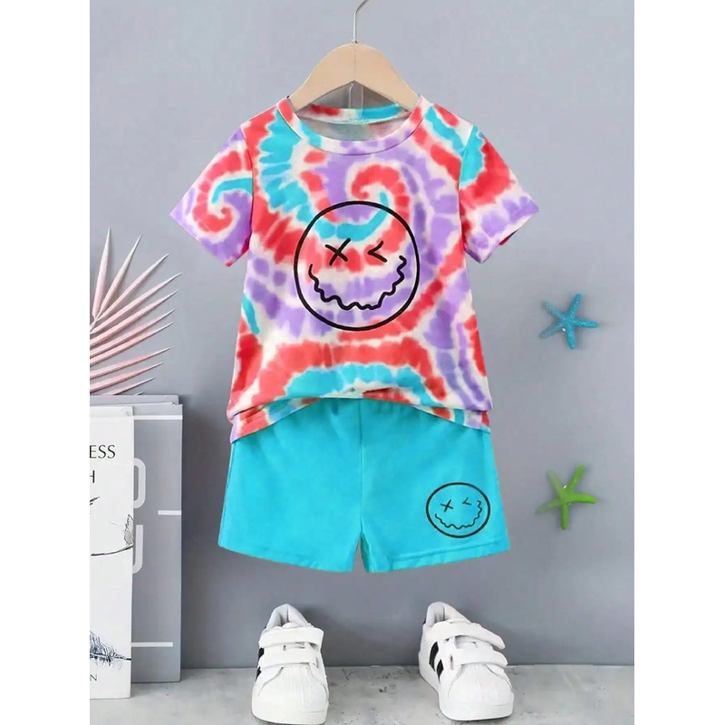 Children's Casual Tie Dye Smil - Tie Dye Two Piece 评论和价格