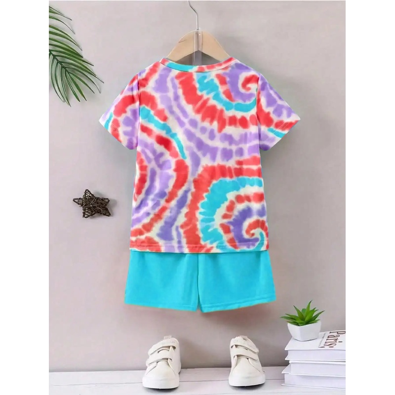 Children's Casual Tie Dye Smil - Tie Dye Two Piece 评论和价格