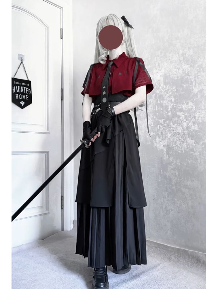 2025 New Gothic Vintage Elegan - Belted Shirt Dress 评论和价格