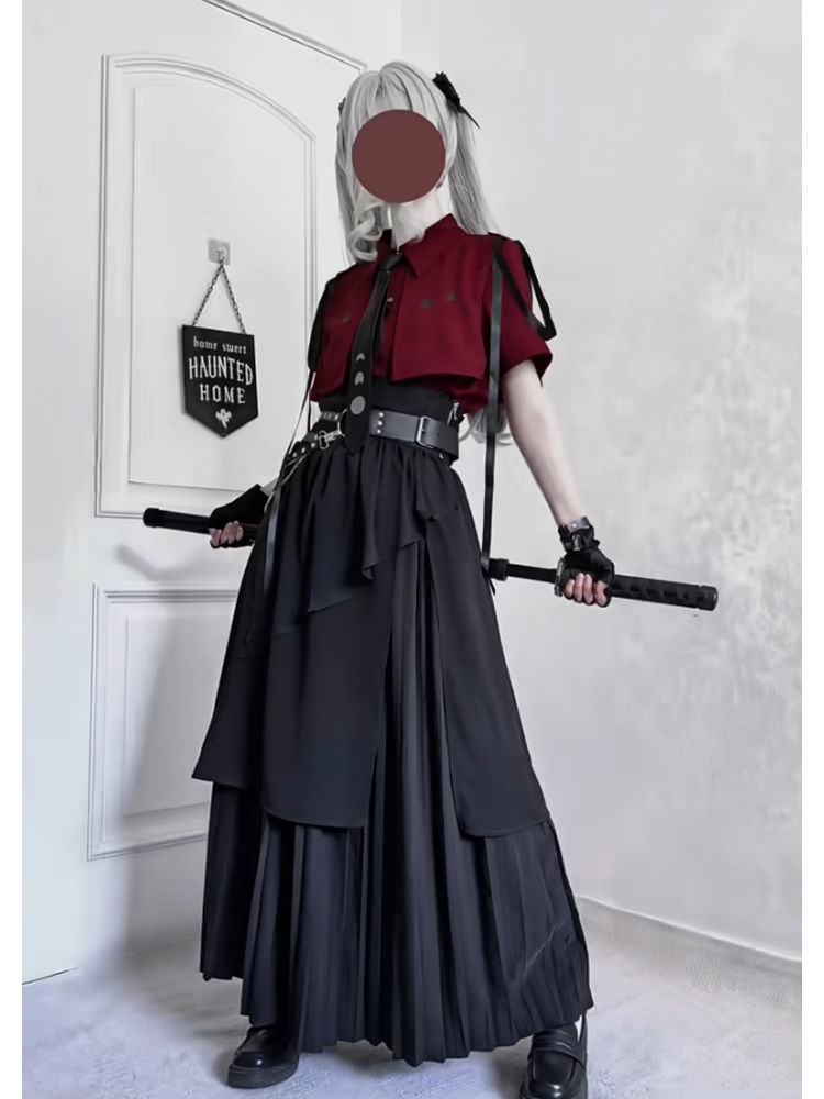 2025 New Gothic Vintage Elegan - Belted Shirt Dress 评论和价格