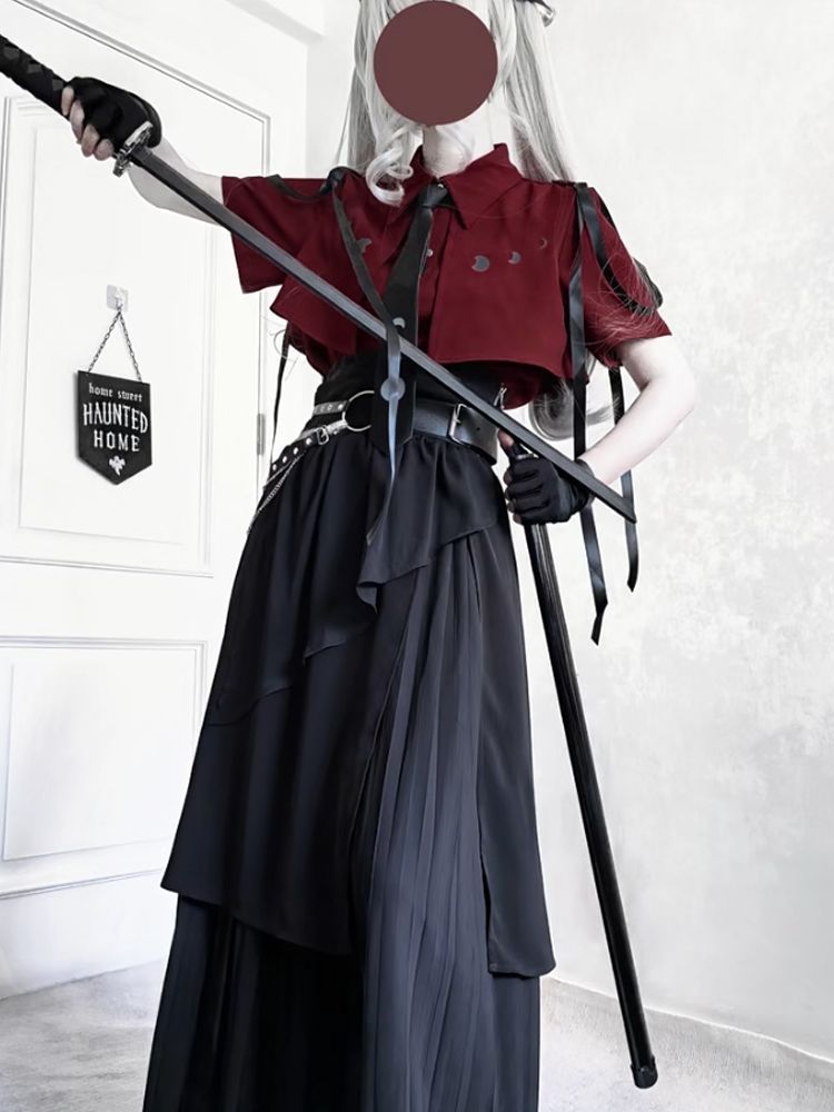 2025 New Gothic Vintage Elegan - Belted Shirt Dress 评论和价格