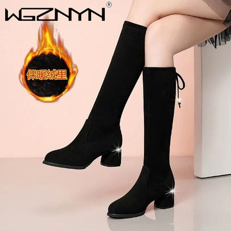 Women Autumn Winter Black Knee - Women'S Fashion Boots 2025 评论和价格