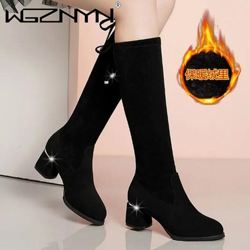 Women Autumn Winter Black Knee - Women'S Fashion Boots 2025 评论和价格