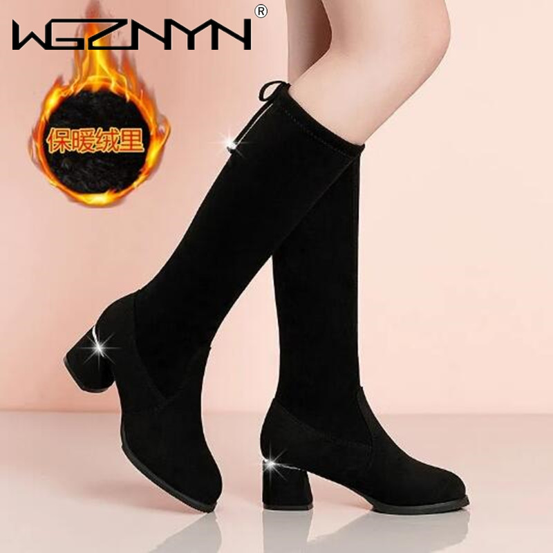 Women Autumn Winter Black Knee - Women'S Fashion Boots 2025 评论和价格