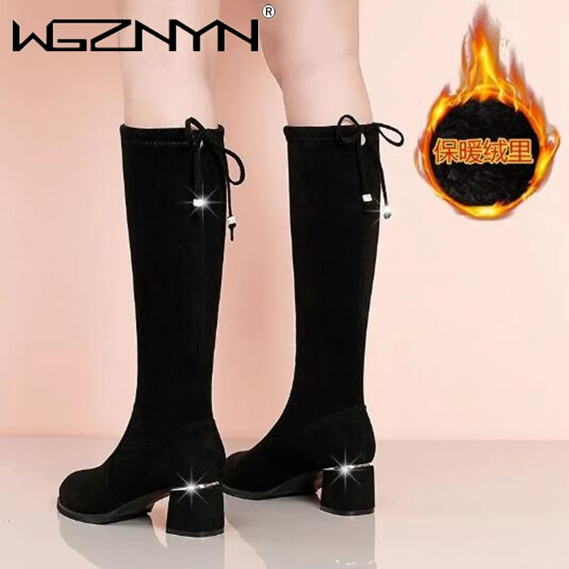 Women Autumn Winter Black Knee - Women'S Fashion Boots 2025 评论和价格