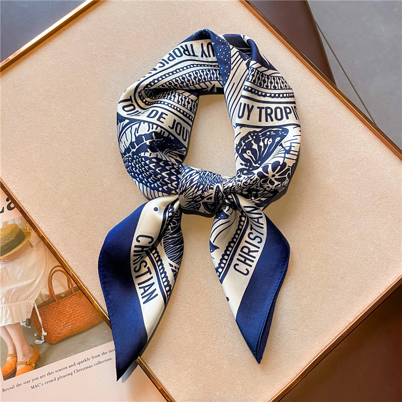 Letter Printing Silk Satin Han - Women Fashion Necktie 评论和价格