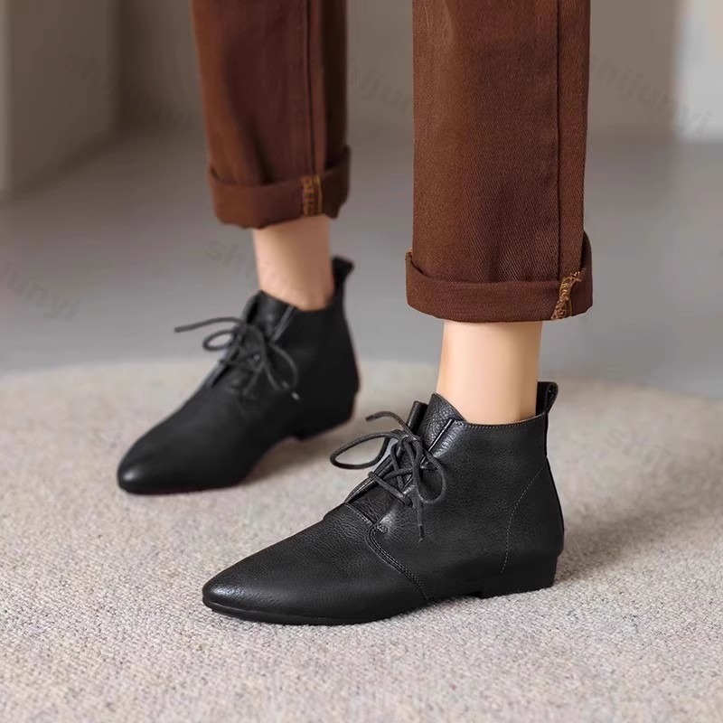 Women Short Boots 2025 Leather - Women Fashion Trend 2025 评论和价格