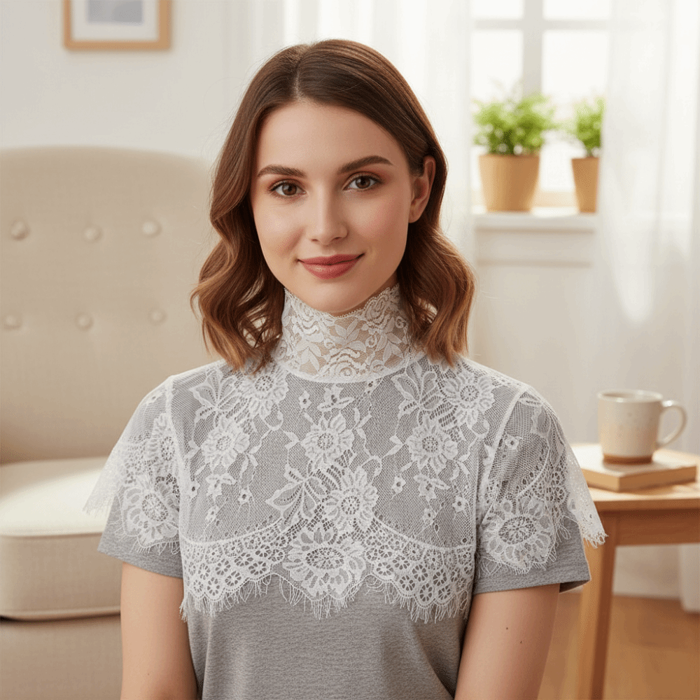 Shawl Wrap Detachable Fake Col - Wrap Blouse Chiffon 评论和价格