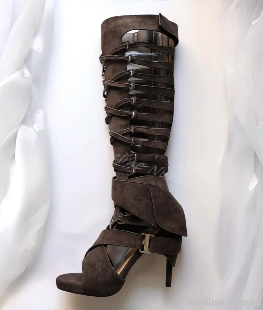 Hollow Flannel Knee High Sanda - Women'S Fashion Knee High Boots 评论和价格
