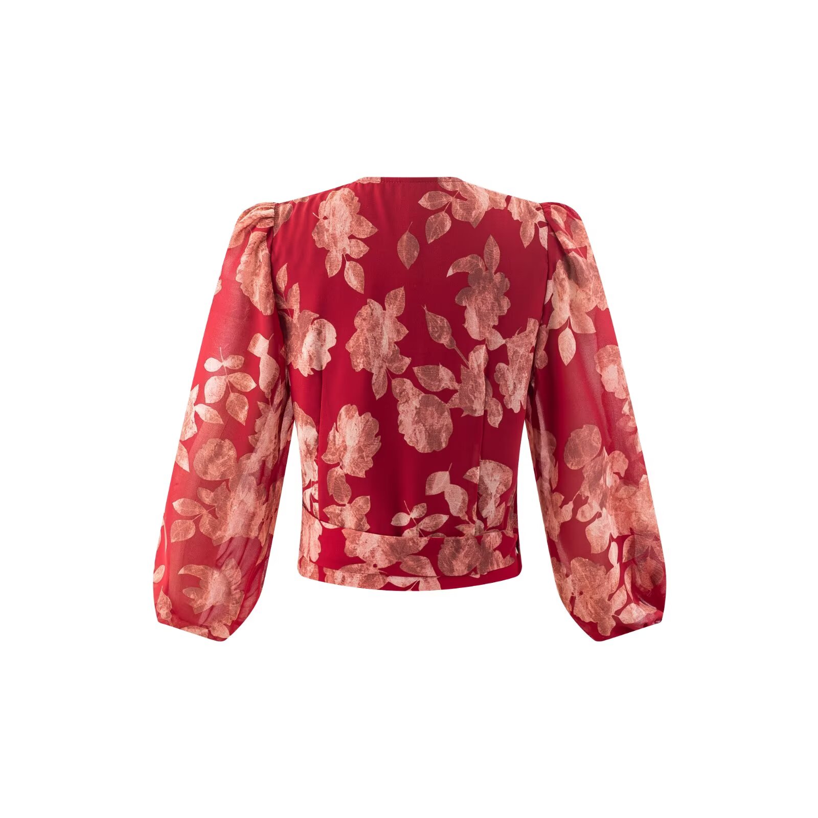 Women V-neck Wrap Bandage Blou - Wrap Blouse Chiffon 评论和价格