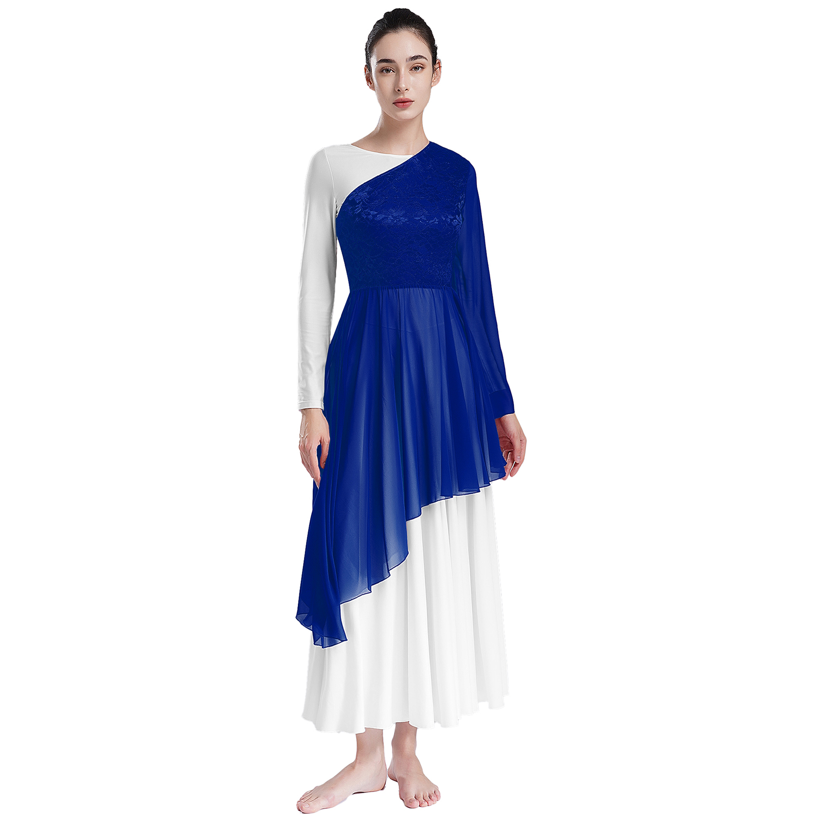 Womens Liturgical Praise Balle - Wrap Blouse Chiffon 评论和价格