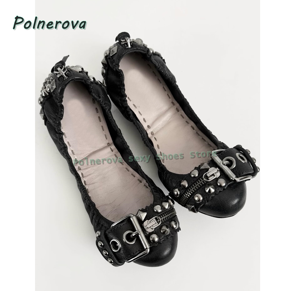Rivet Belt Buckle Mary Jane Sh - Women'S Fashion Loafers 评论和价格