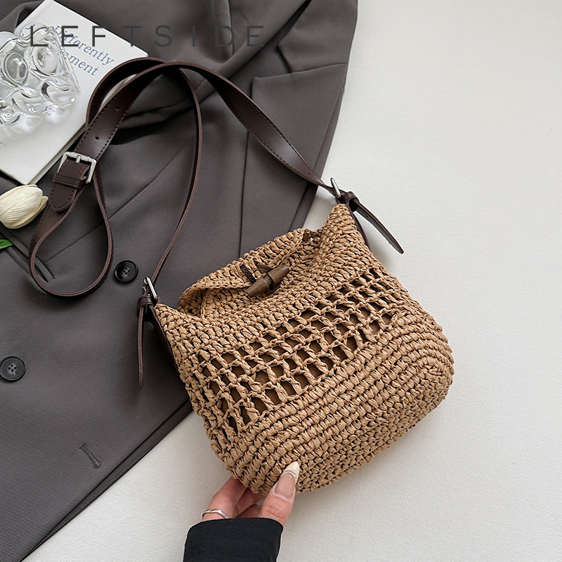Small Woven Straw Bucket Bag L - Women'S Fashion Trends 2026 Spring Summer 评论和价格