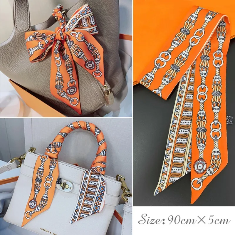 Fashion Skinny Silk Scarf for  - Women Fashion Necktie 评论和价格